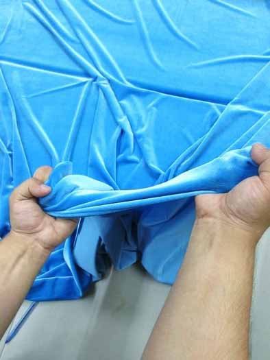 Stretch Velvet Velour Spandex 360 Grams Costume Fabric / Teal / Sold By The Yard