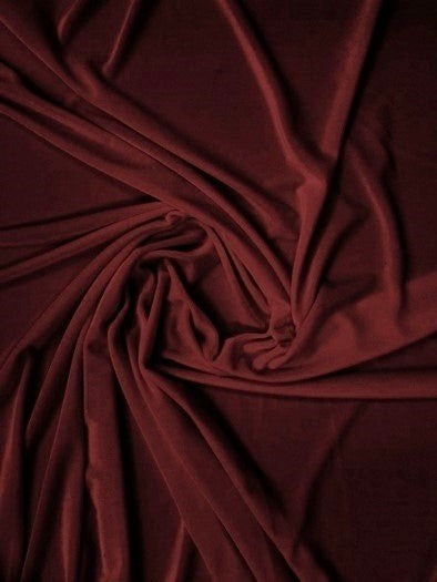 Stretch Velvet Velour Spandex 360 Grams Costume Fabric / Wine / Sold By The Yard