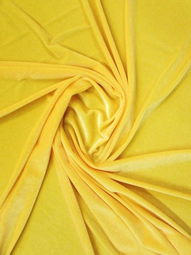Stretch Velvet Velour Spandex 360 Grams Costume Fabric / Yellow / Sold By The Yard