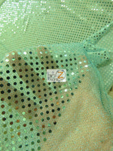 Small Confetti Dot Sequin Fabric / Green / Sold By The Yard