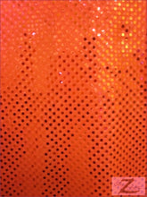 Small Confetti Dot Sequin Fabric / Neon Orange / Sold By The Yard