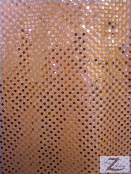 Small Dot Confetti Sequin Fabric / Orange / Sold By The Yard