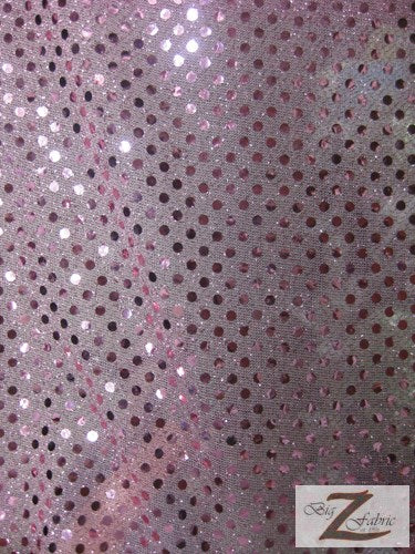 Small Dot Confetti Sequin Fabric / Pink  / Sold By The Yard