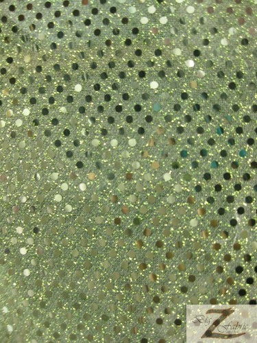 Small Dot Confetti Sequin Fabric / Sage / Sold By The Yard