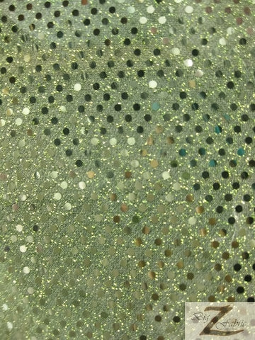 Small Dot Confetti Sequin Fabric / Sage / Sold By The Yard