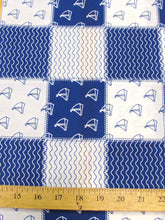 Ocean Sailboats Poly Cotton Printed Fabric / Blue / Sold By The Yard