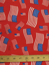 American Flags Poly Cotton Printed Fabric / Sold By The Yard