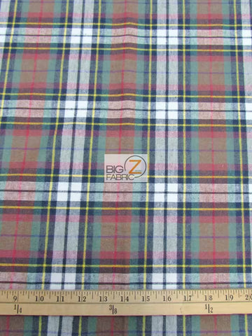 Tartan Plaid Uniform Apparel Flannel Fabric / Red/Blue / 30 Yard Roll