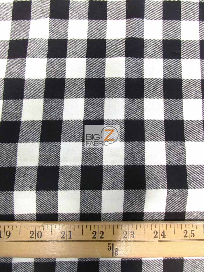 Tartan Plaid Uniform Apparel Flannel Fabric / Buffalo Black / 30 Yard Roll