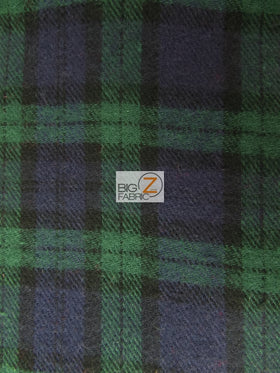 Tartan Plaid Uniform Apparel Flannel Fabric / Green/Purple / 30 Yard Roll