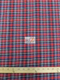Tartan Plaid Uniform Apparel Flannel Fabric / Red/Black / 30 Yard Roll
