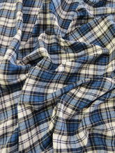 Tartan Plaid Uniform Apparel Flannel Fabric / Blue/White