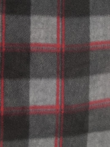 Tartan Plaid Polar Fleece Fabric / Red/Black / Sold By The Yard