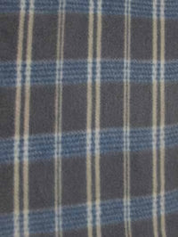 Tartan Plaid Polar Fleece Fabric / Blue/Gray / Sold By The Yard