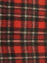Tartan Plaid Polar Fleece Fabric / Red/Burgundy / Sold By The Yard