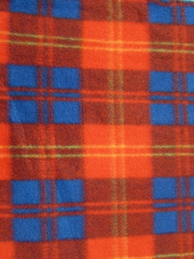 Tartan Plaid Polar Fleece Fabric / Red/Royal / Sold By The Yard