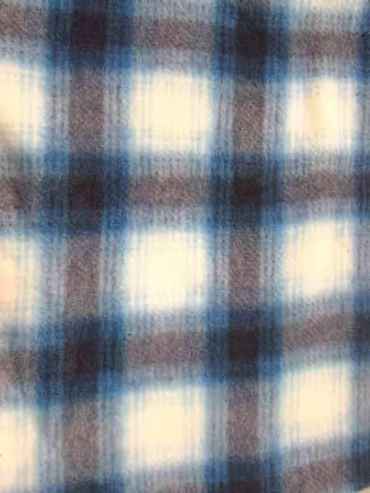 Tartan Plaid Polar Fleece Fabric / Blue/White / Sold By The Yard