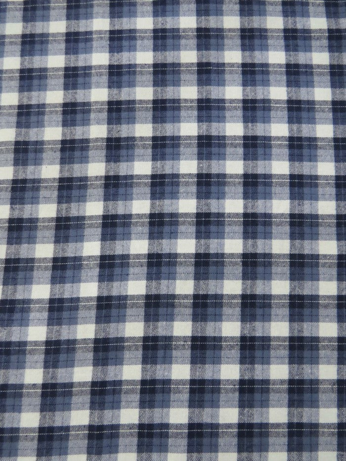 Tartan Plaid Uniform Apparel Flannel Fabric / Blue/White