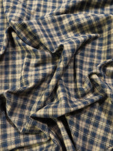 Tartan Plaid Uniform Apparel Flannel Fabric / Khaki/Blue
