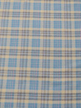 Tartan Plaid Uniform Apparel Flannel Fabric / Aqua/Khaki