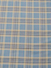 Tartan Plaid Uniform Apparel Flannel Fabric / Aqua/Khaki