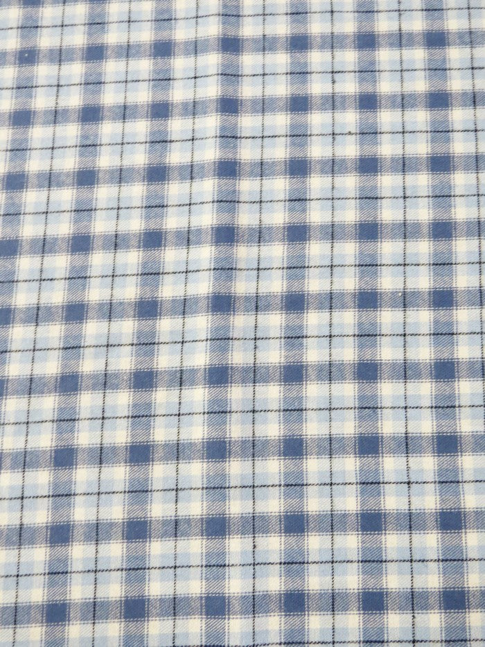 Tartan Plaid Uniform Apparel Flannel Fabric / Light Blue