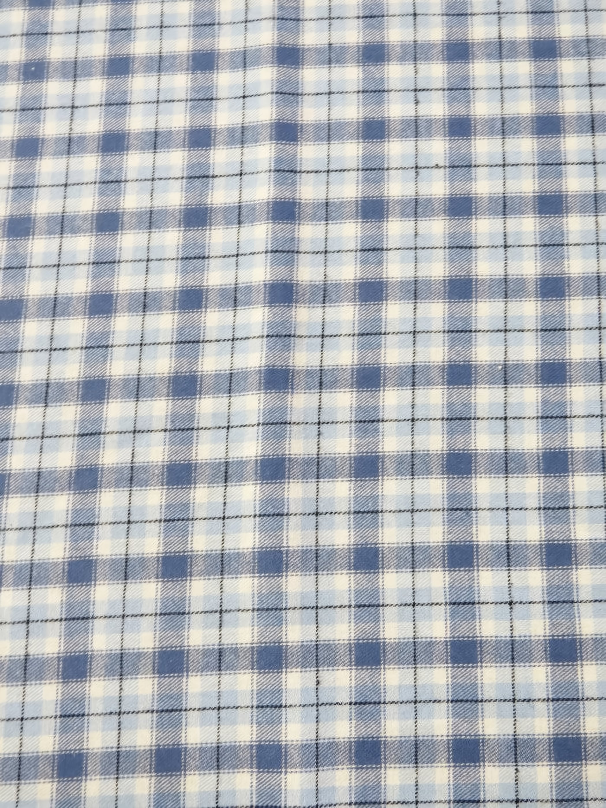 Tartan Plaid Uniform Apparel Flannel Fabric / Light Blue