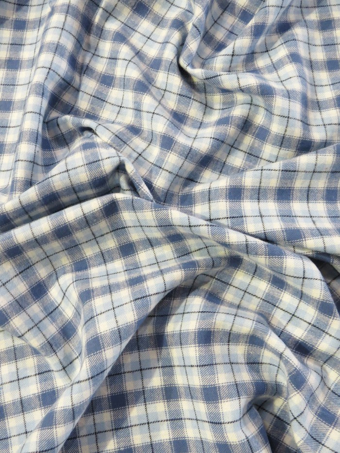 Tartan Plaid Uniform Apparel Flannel Fabric / Light Blue - 0