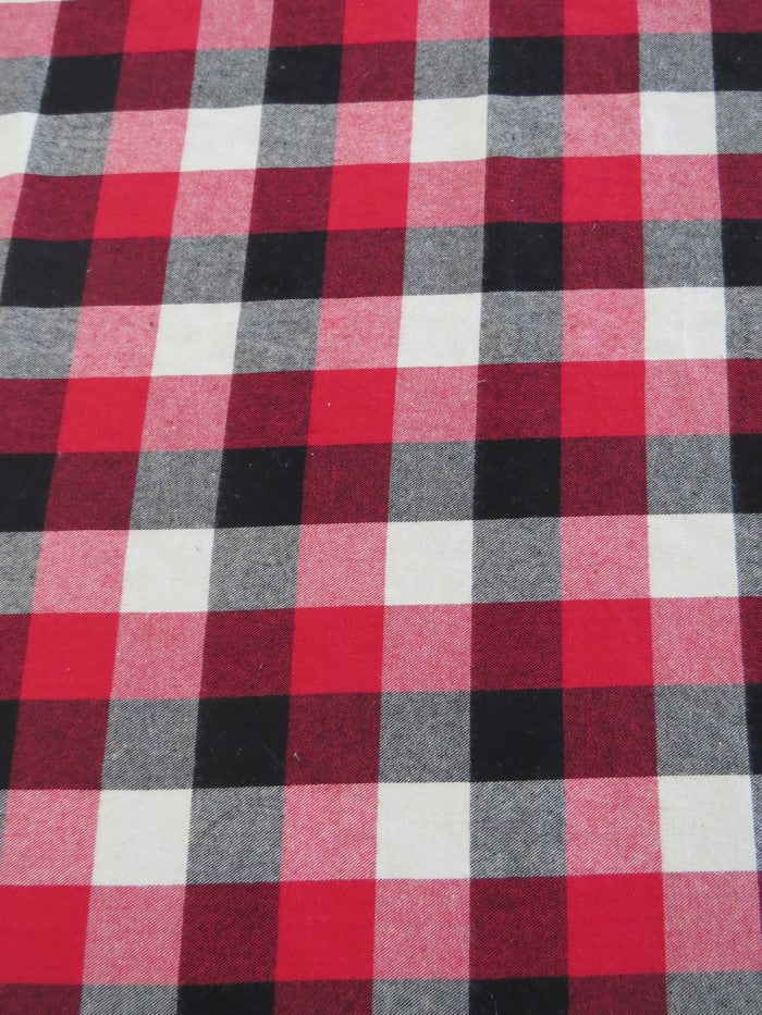 Tartan Plaid Uniform Apparel Flannel Fabric / Red/Black/White