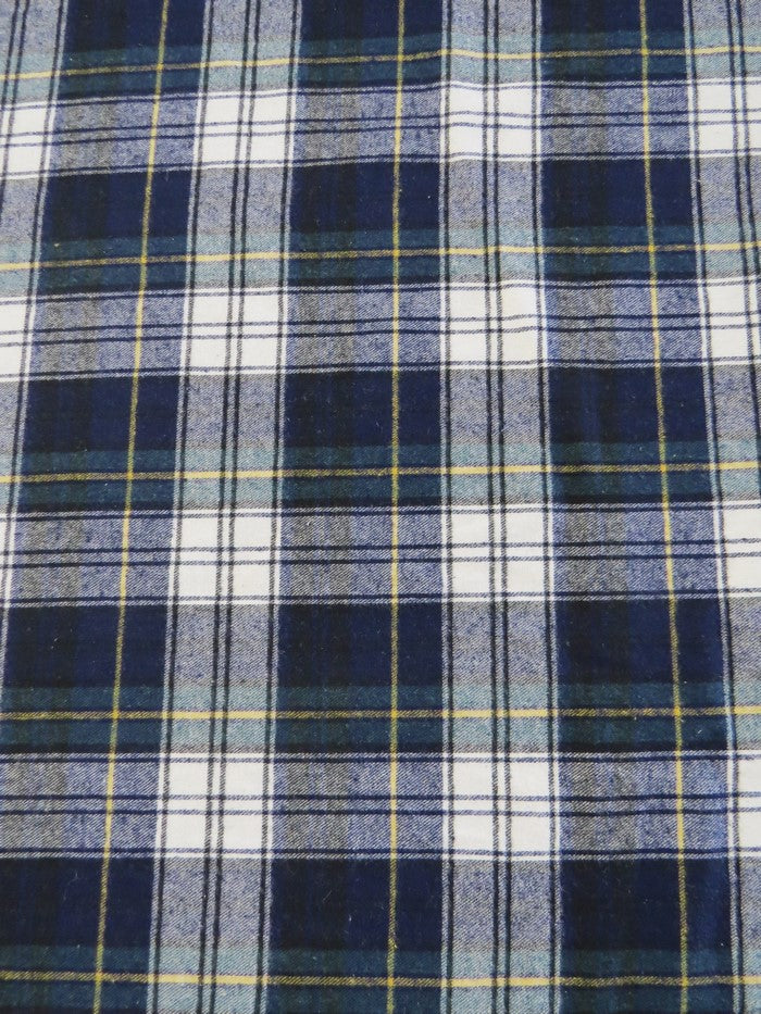 Tartan Plaid Uniform Apparel Flannel Fabric / Blue/Green/White-1