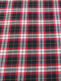Tartan Plaid Uniform Apparel Flannel Fabric / Black/Red/White