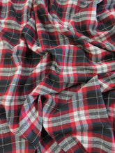Tartan Plaid Uniform Apparel Flannel Fabric / Black/Red/White