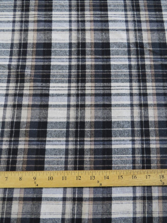 Tartan Plaid Uniform Apparel Flannel Fabric / Gray/Black/Yellow