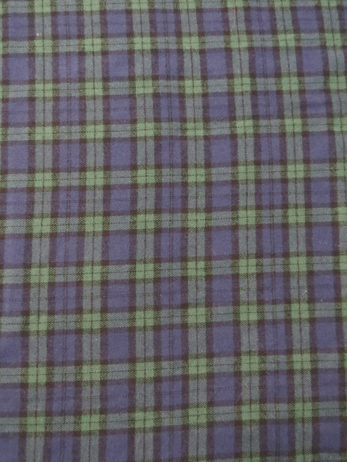 Tartan Plaid Uniform Apparel Flannel Fabric / Green/Purple