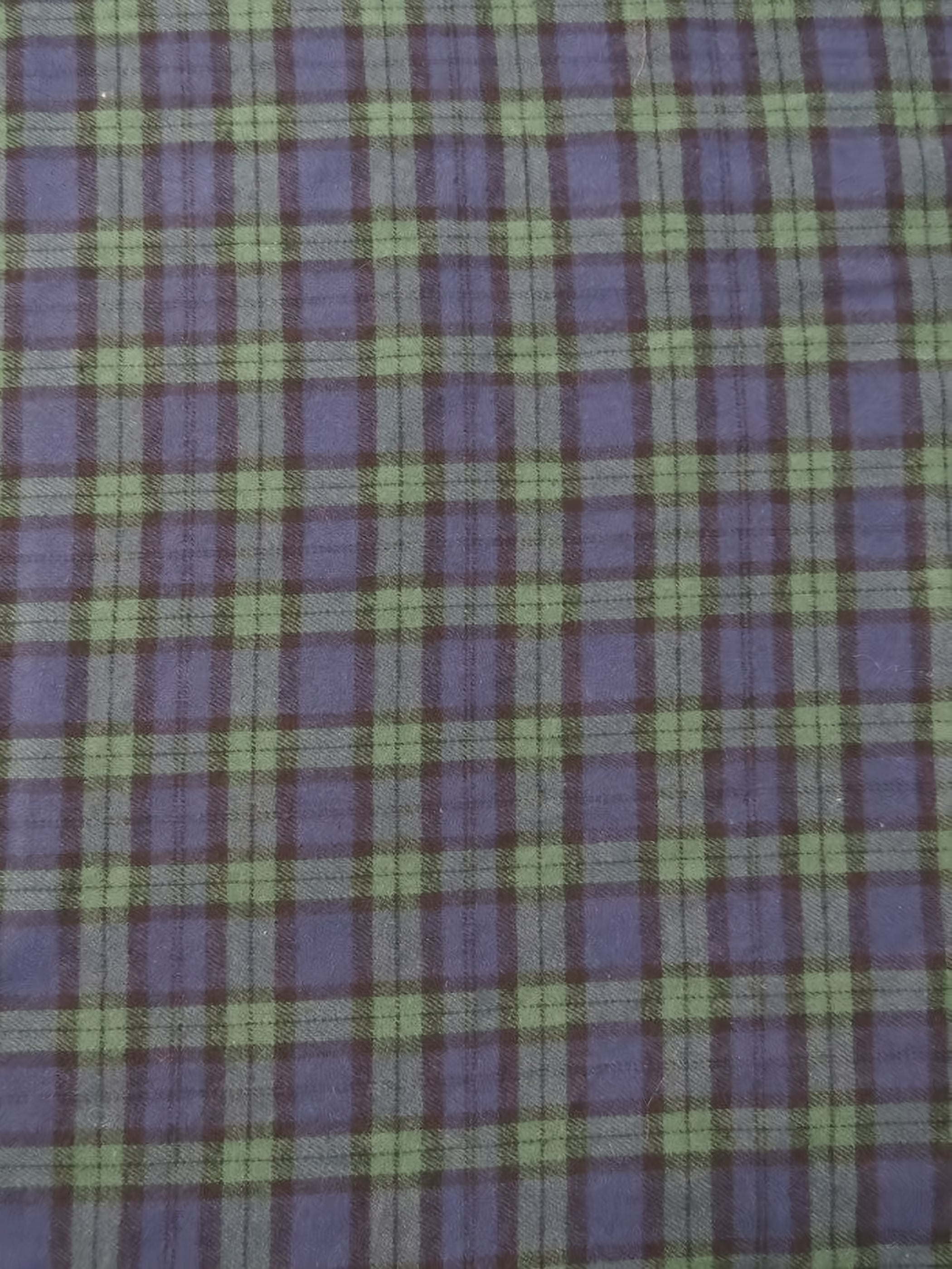 Tartan Plaid Uniform Apparel Flannel Fabric / Green/Purple