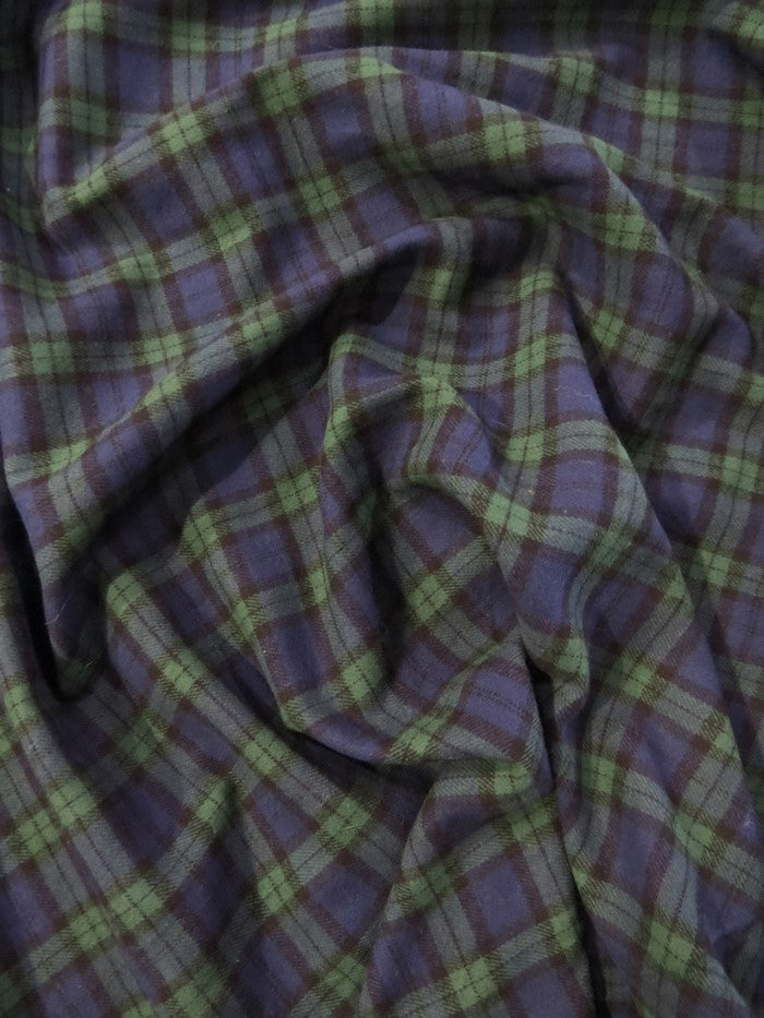 Tartan Plaid Uniform Apparel Flannel Fabric / Green/Purple - 0