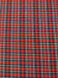 Tartan Plaid Uniform Apparel Flannel Fabric / Red/Black