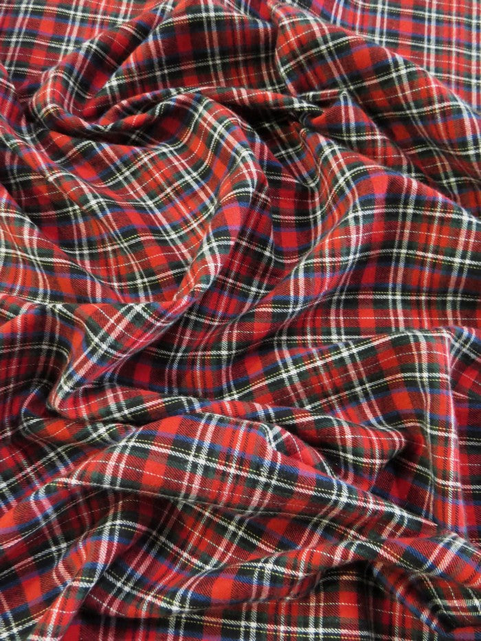Tartan Plaid Uniform Apparel Flannel Fabric / Red/Black - 0