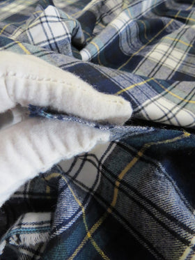 Tartan Plaid Uniform Apparel Flannel Fabric / Navy/Hunter / 30 Yard Roll - 0