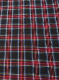 Tartan Plaid Uniform Apparel Flannel Fabric / Black/Red