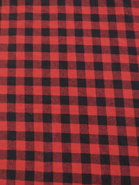 Tartan Plaid Uniform Apparel Flannel Fabric / Buffalo Red/Black / Sold By The Yard