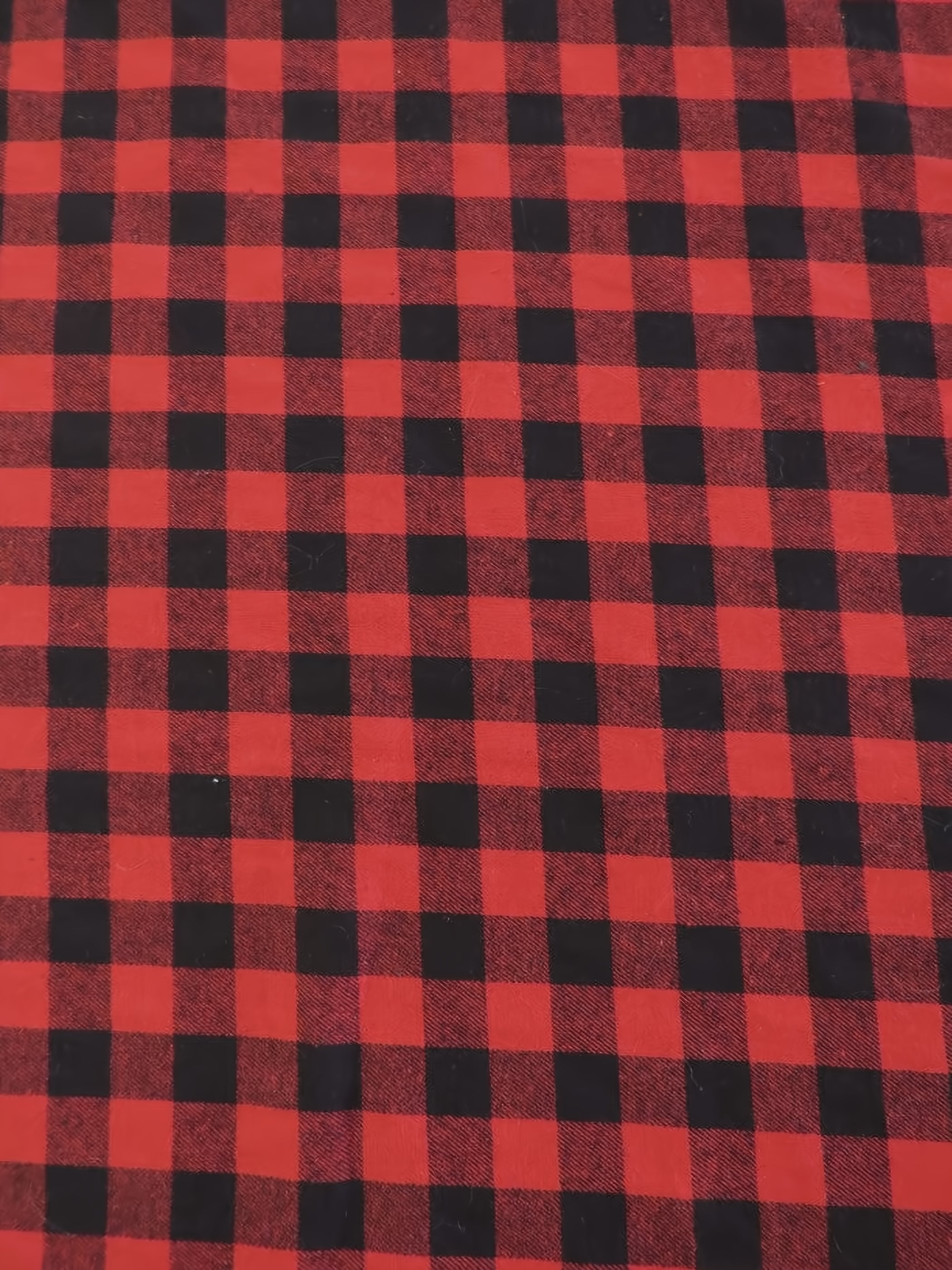 Tartan Plaid Uniform Apparel Flannel Fabric / Buffalo Red/Black / Sold By The Yard