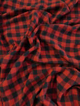 Tartan Plaid Uniform Apparel Flannel Fabric / Buffalo Red/Black / Sold By The Yard