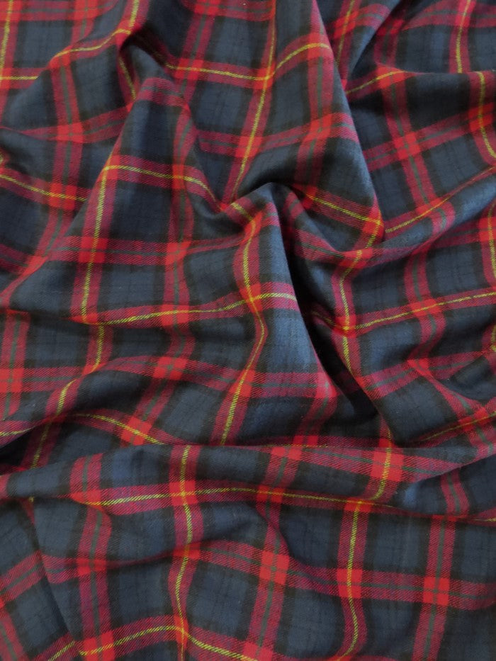 Tartan Plaid Uniform Apparel Flannel Fabric / Navy/Red 2 - 0