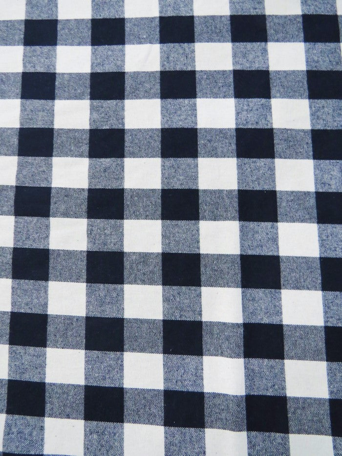 Tartan Plaid Uniform Apparel Flannel Fabric / Buffalo Navy / Sold By The Yard