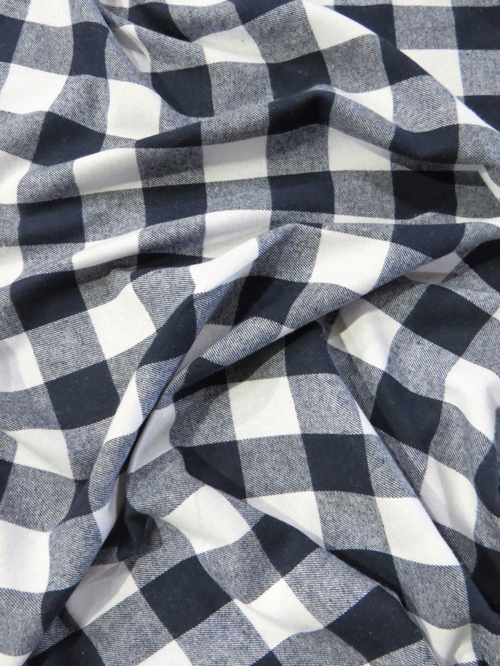 Tartan Plaid Uniform Apparel Flannel Fabric / Buffalo Navy / Sold By The Yard - 0