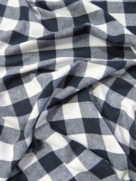 Tartan Plaid Uniform Apparel Flannel Fabric / Buffalo Navy / Sold By The Yard - 0