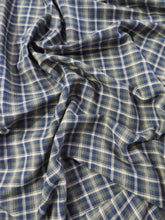 Tartan Plaid Uniform Apparel Flannel Fabric / Olive/Blue
