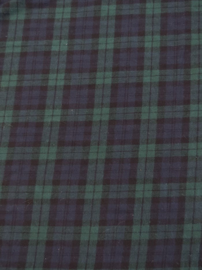 Tartan Plaid Uniform Apparel Flannel Fabric / Navy/Hunter