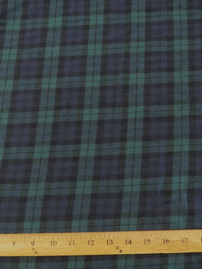 Tartan Plaid Uniform Apparel Flannel Fabric / Navy/Hunter